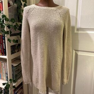 Merona Cream Crew Neck Sweater Soft Knit Relaxed Fit